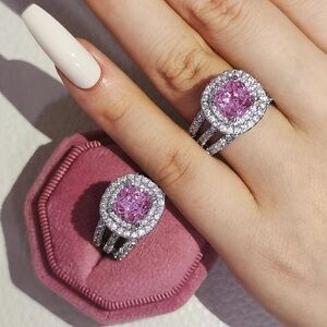 “Queen” Pink Cubic Zirconia Ring